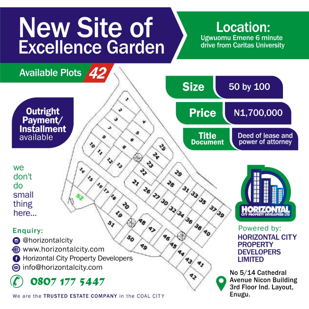 Plots @ Excellence Gardens Enugu